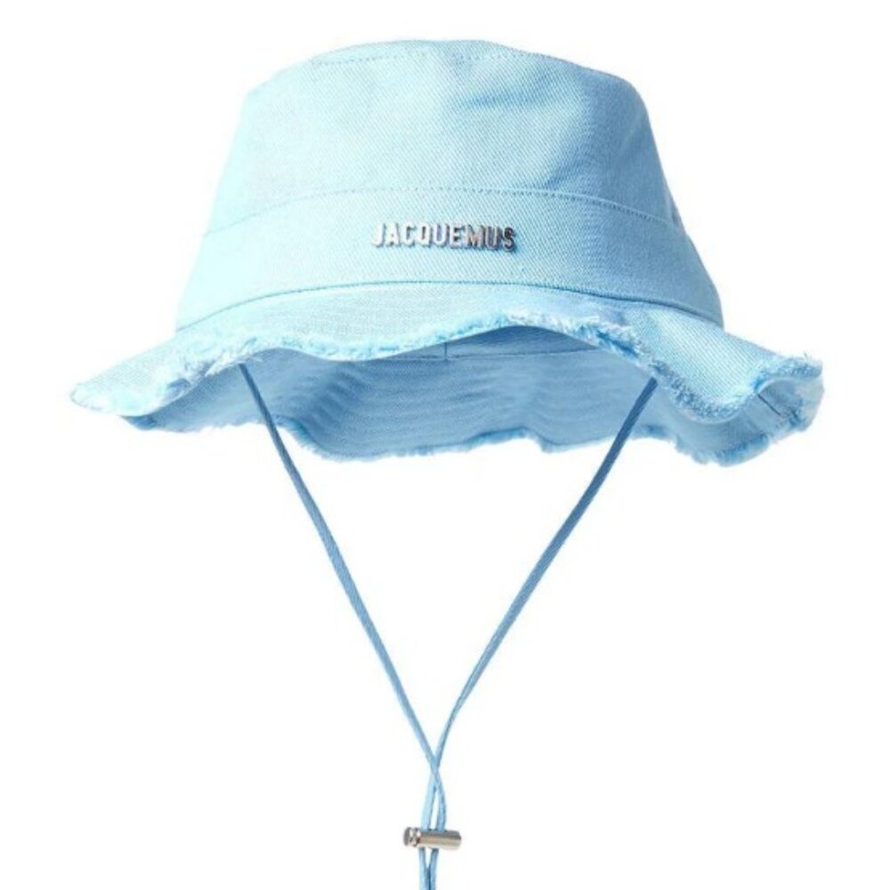 Authentic Jacquemus The Artichaut raw-edge bucket hat in blue
